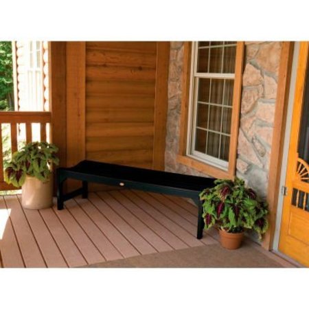 HIGHWOOD USA highwood 4' Lehigh Backless Outdoor Bench, Eco Friendly Synthetic Wood In Black AD-BENN2-BKE
